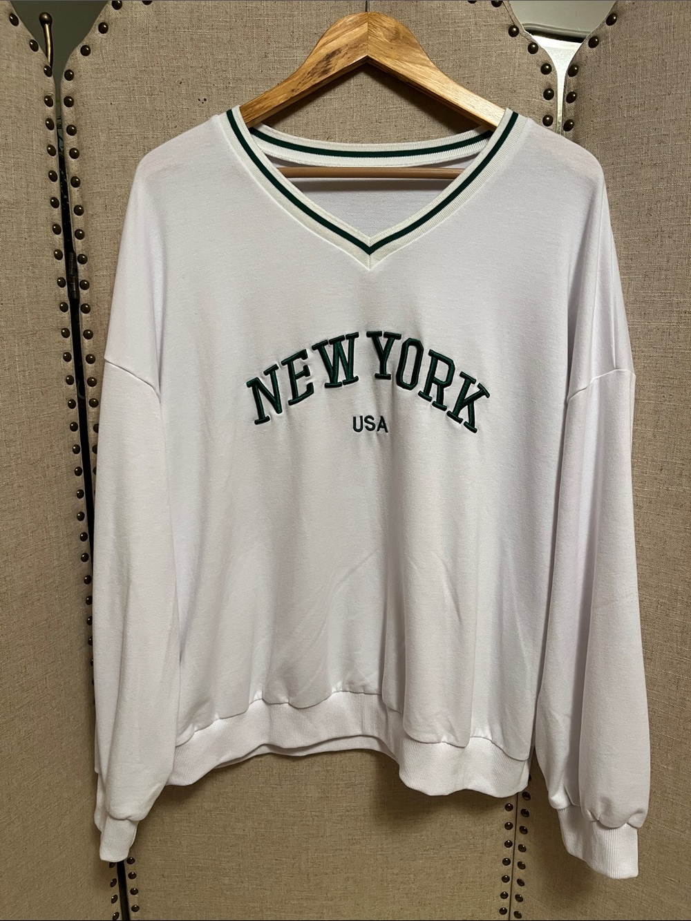Women’s oversized sweater embroidered New York size XL